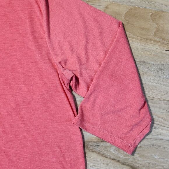 🔺️Under Armour Red Lightweight Hooded Athletic 3/4 Sleeve Top Large - Picture 6 of 10